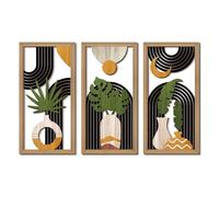 suaywo 3 artículos Bohemia Decoracion Pared Decoración con Gancho Escultura de Pared Decorativa para Salas de Estar, Dormitorios y Pasillos - 40 x 20 x 0,5 cm