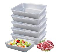 suaywo 6 Piezas Cajas de Acero Inoxidable para Alimentos 1700 ml Recipientes Herméticos para Alimentos Recipiente Acero Inoxidable con Tapa Para uso en Refrigeradores, Congeladores, Hornos Microondas