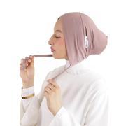 Sub Hijab para atar de algodón Diadema hijab para mujer musulmana velada SH-8, Marrón oscuro, Talla única