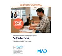 Subalterno/a (Agrupación Profesional Funcionarial APT-APF-01) de la Generalitat Valenciana. Temario Parte Especial