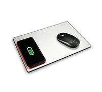 SUBBLIM Alfombrilla Cargador Inalámbrico Aluminio Silver 10W con Diseño de Aluminio Carga Rápida Indicadores Led Tecnología Inalámbrica