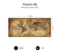 SUBBLIM - Alfombrilla Ratón Vintage World XL Mouse Pad 900x400x3