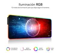 SUBBLIM - Alfombrilla/Tapete Ratón con Luz LED RGB 9 colores Extra Grande Chip