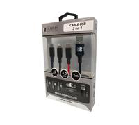 Subblim cable premium 3in1 3.0 (micro usb+type c+lightning)