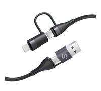 Subblim Cable Top 4 en 1 – 60W USB-A/USB-C/Lightning 1 m Negro