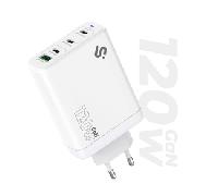 SUBBLIM CARGADOR GAN 120W CHARGER USB C+C+C+A SUBCHG-6G1204