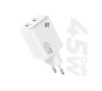 SUBBLIM CARGADOR GAN 45W CHARGER USB C+C SUBCHG-6G4520