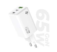 subblim cargador gan 65w charger usb c+c+a