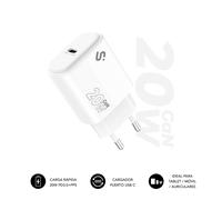 Subblim cargador usb-c gan 20w , power delivery 3.0 & pps, enchufe rá