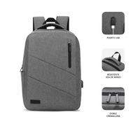 Mochila Subblim City Backpack para Portátiles hasta 15.6'/ Puerto USB/ Gris