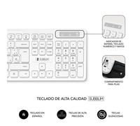 Subblim Combo Business Slim Inalámbrico Teclado + Ratón Blanco