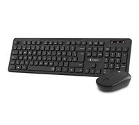 SUBBLIM Combo Teclado y Ratón Business Slim Silencioso Inalámbrico 2.4G Negro Teclas Planas Resistente a los derrames o vertidos de líquidos Diseño Delgado y Elegante
