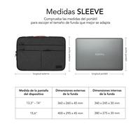 Subblim Funda para portátil Air Padding 360 Sleeve 15,6" Múltiples bolsillos Gris oscuro