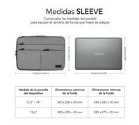 Funda Subblim Air Padding 360 Sleeve para Portátiles hasta 15.6'/ Gris Claro