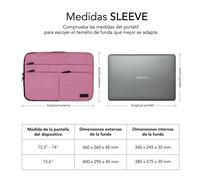 Funda Subblim Air Padding 360 Sleeve para Portátiles hasta 15.6'/ Rosa
