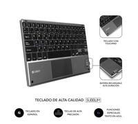 Funda con Teclado Subblim Keytab Pro Bluetooth Touchpad para Tablets de 10.1'-10.8'/ Negra