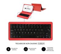SUBBLIM - Funda con Teclado Micro USB - USB C KEYTAB PRO USB 10,1"" Red