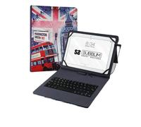 SUBBLIM Funda con Teclado USB Keytab Pro USB 9.6" - 11" England Adaptador USB Tipo C Cierre Magnético Exclusivo Sistema De Sujeción