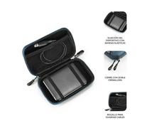SUBBLIM Organizador y Funda Disco Duro HDD Business Case 2.5" Azul con Doble Tirador, Resistente y Ligera, Interior Reforzado