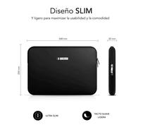 SUBBLIM - Funda Ordenador Business Laptop Sleeve Neoprene 13,3-14" Black