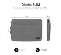 SUBBLIM - Funda Ordenador Urban Laptop Sleeve 15,6"" Grey