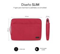 FUNDA PORTATIL SUBBLIM URBAN LAPTOP SLEEVE 15,6" RED