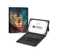 SUBBLIM Funda para Tablet 11”, con Teclado Bluetooth, Teclado Español, Cierre Banda Elástica, Puerto de Carga, Ultra Slim, Keytab Pro Trendy Leon