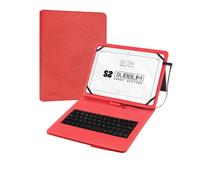 SUBBLIM - Funda con Teclado Micro USB - USB C KEYTAB PRO USB 10,1" Red