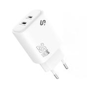 Cargador Pared/viaje 2x Usb-c Gan 25w Pd Blanco Subblim