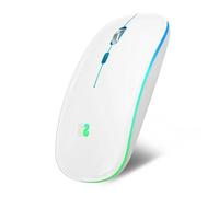 Subblim LED Dual Flat 1600 DPI Wireless RGB Blanco