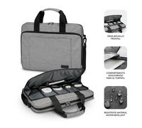 Maletín Subblim Air Padding Laptop Bag para Portátiles hasta 14'/ Cinta para Trolley/ Gris