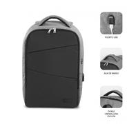 Mochila Subblim Secure V2 AP para Portátiles hasta 15.6'/ Puerto USB/ Antirrobo/ Gris