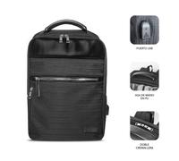 Mochila Subblim Business V2 AP Backpack para Portátiles hasta 15.6'/ Puerto USB/ Negra