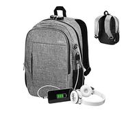 SUBBLIM Mochila Para Portátil Urban Lock 16″ Gris Puerto USB Salida Auriculares y Lock system