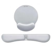 SUBBLIM Pack Ergo Memoryflex, Alfombrilla de Ratón y Reposamiento de Muñecas para Teclado, Espuma de Memoria, Negro, Ergonómico, Antideslizante, 44x8x2 cm y 25.5x23x2.5 cm (Plata)