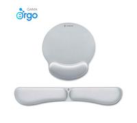 SUBBLIM Pack Ergo Memoryflex, Alfombrilla de Ratón y Reposamiento de Muñecas para Teclado, Espuma de Memoria, Negro, Ergonómico, Antideslizante, 44x8x2 cm y 25.5x23x2.5 cm (Plata)