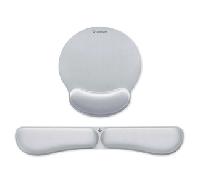 Pack de Reposamuñecas y Alfombrilla Ergonómica Subblim Ergo MemoryFlex/ Plateadas