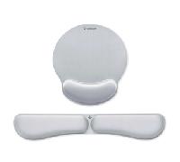 Pack de Reposamuñecas y Alfombrilla Ergonómica Subblim Ergo MemoryFlex/ Plateadas