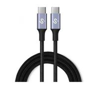 Subblim Cable USB-C a USB-C PLUS 100W 480Mbps 1 m Nylon trenzado E-Marker Negro