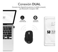 SUBBLIM Ratón CURVE ERGO DUAL MOUSE BATTERY BLACK