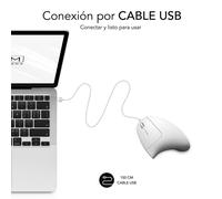 Ratón Vertical Subblim Glide Vertical Ergo Wired/ Hasta 1600 DPI/ Blanco