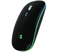 SUBBLIM Ratón Inalámbrico Led Dual Flat Mouse Negro Luz Led Conexión Dual Slim & Ergonómico