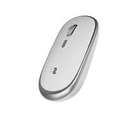 SUBBLIM Ratón Mini Óptico Inalámbrico, para PC, Portátil, Mac, MacBook, con 4 Botones, Rueda de Desplazamiento, Ultradelgado y Ergonómico, Silencioso, 1600 dpi, Ambidiestro, Plateado