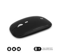 SUBBLIM - Ratón Óptico Inalámbrico 2.4G y Bluetooth Dual Flat Mouse Recargable Negro