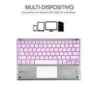 Subblim Smart Backlit Bluetooth Touchpad Spanish QWERTY Silver