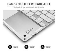 SUBBLIM - Teclado Bluetooth Smart Backlit BT Keyboard Touchpad Silver