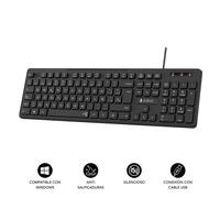SUBBLIM - Teclado Ergonómico Business Slim Silencioso con cable USB
