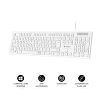 Teclado Subblim Business Slim Silencioso/ Blanco