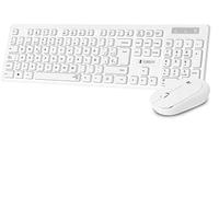 SUBBLIM Combo Teclado y Ratón Business Slim Silencioso Inalámbrico 2.4G Blanco Teclas Planas Resistente A Salpicaduras Merge Technology Diseño Delgado Y Completo Ratón Inalámbrico Ergonómico