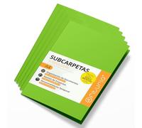Subcarpetas Cartulina A4, Carpetas Archivadoras de Papel 180gr, Carpeta Clasificadora para Documentos, Pack de 50 Subcarpetas Oficina de Colores para Archivar y Ordenar - Ofituria (Verde Fuerte)